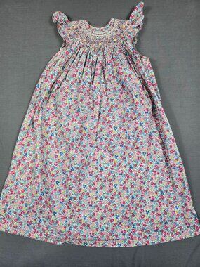 Remember Nguyen Floral Smocked Dress Sz 5 100% Cotton Vintage-Style Cottagecore